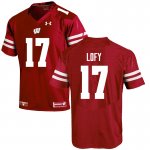 Men's Wisconsin Badgers NCAA #17 Max Lofy Red Authentic Under Armour Stitched College Football Jersey NN31G36UY